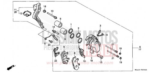 FRONT BRAKE CALIPER CB450SG de 1986